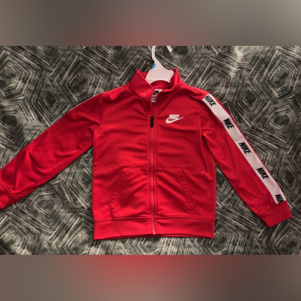 Nike Red Full-Zip Jacket with Logo Sleeves